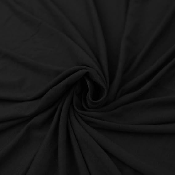 Black Heavy Knit Fabric, 200GSM Rayon Jersey Knit Fabric, Causal Jersey Knit Fabric, Knitting Fabric by The Yard - 1 Yard