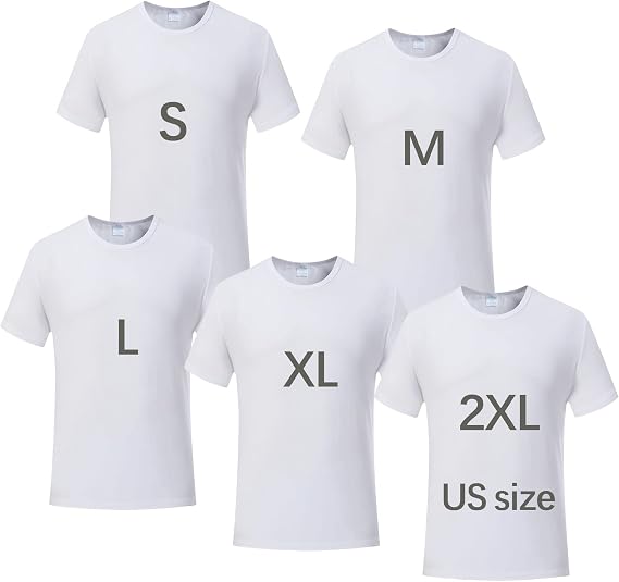 ORJ 5 PCS Unisex Sublimation Blank T Shirt White Polyester Shirts Crew Neck Short Sleeve for Sublimation T Shirt