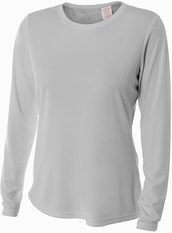 Silver Women's Adult XS Long Sleeve Wicking Cool & Comfortable Shirt/Undershirt