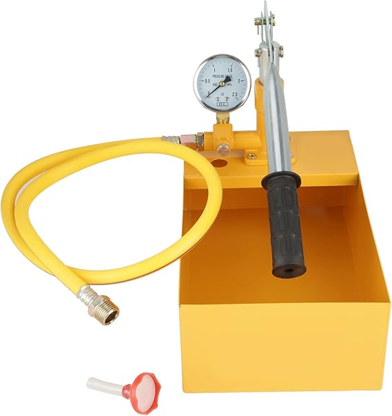 Pressure Test Pump 2.5Mpa 25Kg Manual Hydraulic Water Pressure Test Pump Pipeline Tester Tool, Boxwizard1wozb375rk
