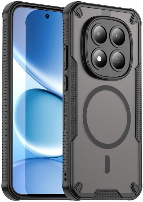 Rongep Xiaomi Redmi Note 15 Pro 5G için Kılıf Fusion-Rugged Manyetik [MagSafe ile Uyumlu] Kamera Yükseltili Arkası Yarı Mat Tasarımlı Güçlü Manyetikli Redmi Note 15 Pro 5G Kılıf (Siyah)