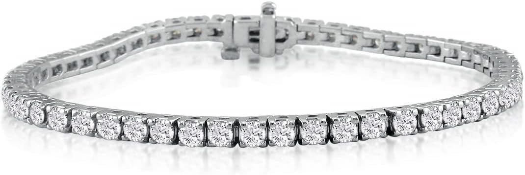 SuperJeweler 5 Carat Diamond Tennis Bracelet In 14 Karat White, Yellow and Rose Gold