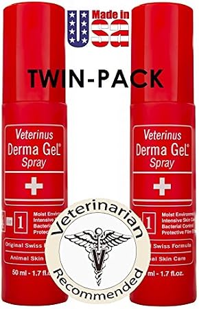 Veterinus Derma GeL - Natural Spray 50mL - 1.7 fl.oz. (Twin-Pack of 2 x 50mL) - CAT Safe Non Toxic Contains: Freeze Dried Lavender extr. (no Essential Oil)
