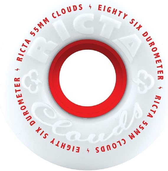 Ricta Clouds Skateboard Wheels (Set of 4) (Red 78A, 55mm)