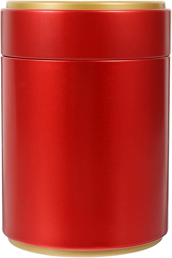 Hemoton Coffee Tea Sugar Tins Tea Tin Canister with Airtight Lids, Tea Canister for Loose Tea and Tea Bags- Small Kitchen Canisters for Tea Coffee Sugar Storage (Red) Airtight Coffee Tin