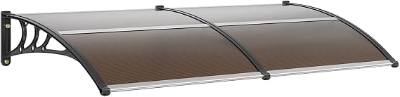 VEVOR Window Door Awning Canopy 78" x 38", UPF 50+ Polycarbonate Entry Door Outdoor Window Awning Exterior, Front Door Overhang Awning for Sun Shutter, UV, Rain, Snow Protection, Hollow Sheet