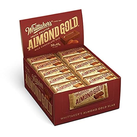 Whittaker's Almond Gold Slab 45g (Pack of 50) (Made in New Zealand)