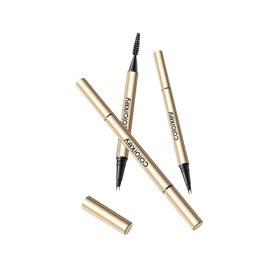 COLORKEY 3D Binary Water Eyebrow Pen: Long-Lasting Waterproof Formula, Double Tips for Precise Application, Creates Root-Separated Natural Wild Brows, Soft Brown Shade (02 Earth Brown)