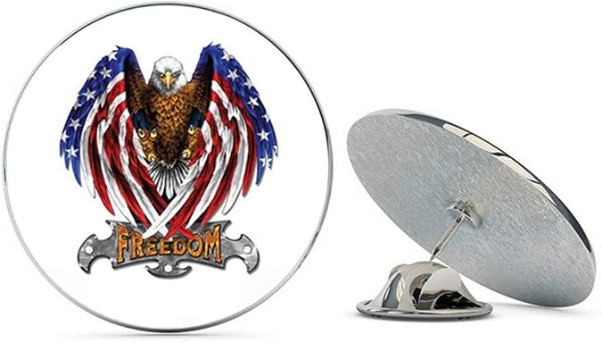 Bald Eagle American Pride Patriotic Freedom Metal 0.75" Lapel Hat Pin Tie Tack Pinback