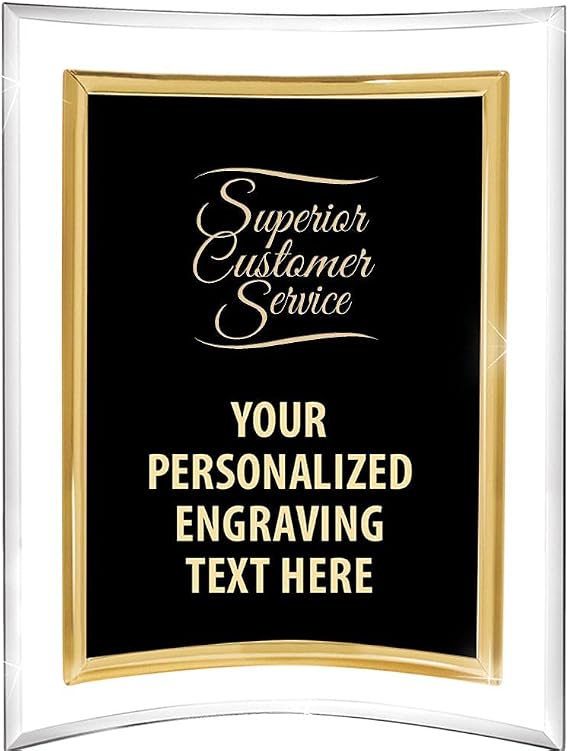 Crown Awards Superior Customer Service Acrylics - 9" Picturesque Freestanding Acrylic Frame Superior Customer Service Presentation Award, Free Customization Prime