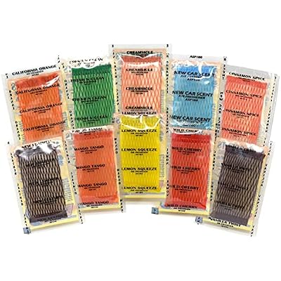 Auto Scents - Professional Car Air Freshener Pads Sampler Sample Pack of 10 Scents Multi-Color