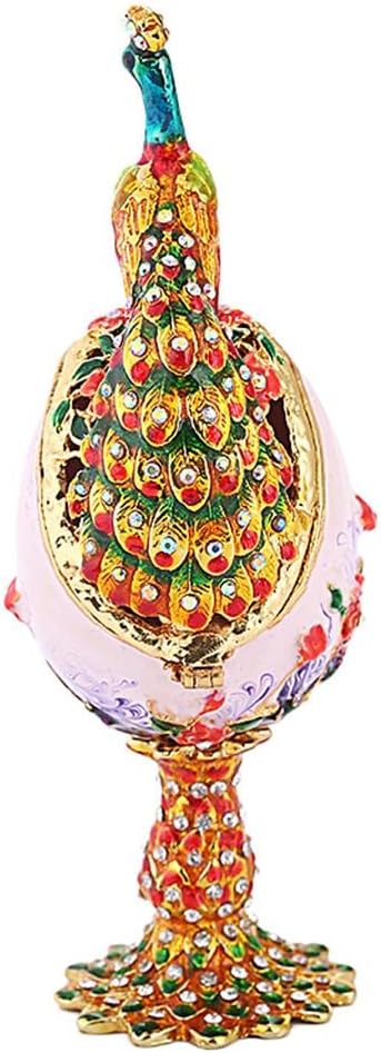 Diamante Peacock Easter Egg Enamelled Jewelry Box Engagement Wedding Favors