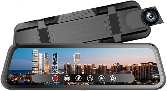 PRS-SP13 Araç İçi Kamera, 1080p, 9.66'' Dokunmatik Ekran, Aynaya Takılan Dash Cam, Geri Görüş Kamerası Dahil, Türkçe Menü