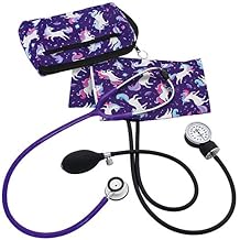 Prestige Medical Adult Aneroid Sphygmomanometer/Clinical LiteTM Stethoscope Kit, Unicorns Violet (Model: A121-UNV)