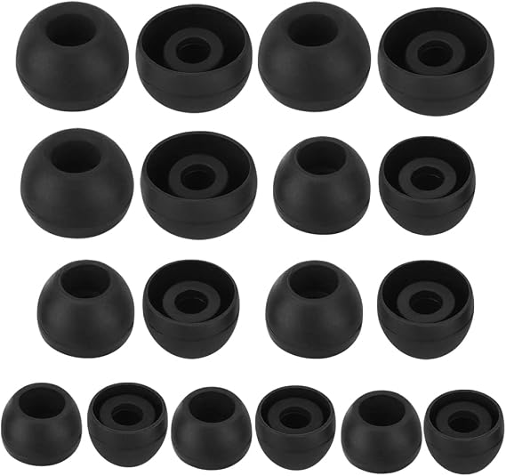 Silicone Earbud Replacement Tips Earbud Tips Eartips Fit Most in-Ear Earbuds(Inner Hole 4.5mm -6mm) Headphone Rubber Tips Ear Bud Covers 9 Pairs S M L