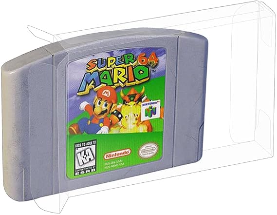 10-Pcs High Quality Plastic Protector Transparent Storage Cases Compatible with N64/SNES Game Boxes – Anti-Dust - Scracth Free - Clear Cases Made Extra Strong (10, N64 Cartridge)