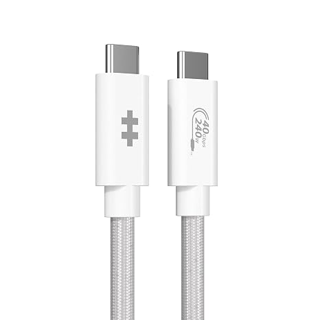 HyperDrive Next USB4 Cable Type-C Performance Charging Cable USB C Charging Cable w/ 40Gbps Data Transfer, 240W Power Delivery, Fast Charge, 8K Video Support (4ft/1.2m - White)