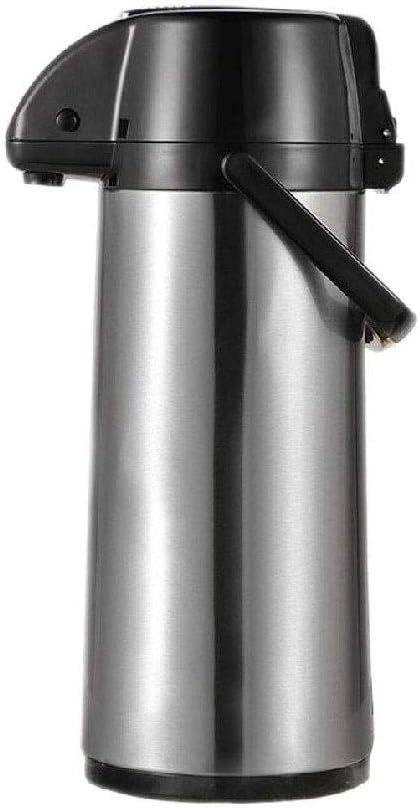 Thermal Flask-Airpot Beverage Dispenser Insulated Stainless Steel Large Coffee Thermal - Pump Action Airpot for Hot,Cold Water (Natural)