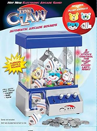 Claw Machine - Arcade Mini Toy Grabber Machine for Kids - Candy Machine- Retro Carnvial Music & Flashing Lights- Best Birthday Gift Game. Use Gumballs, Candy, Toys, or Small Prizes (Blue)
