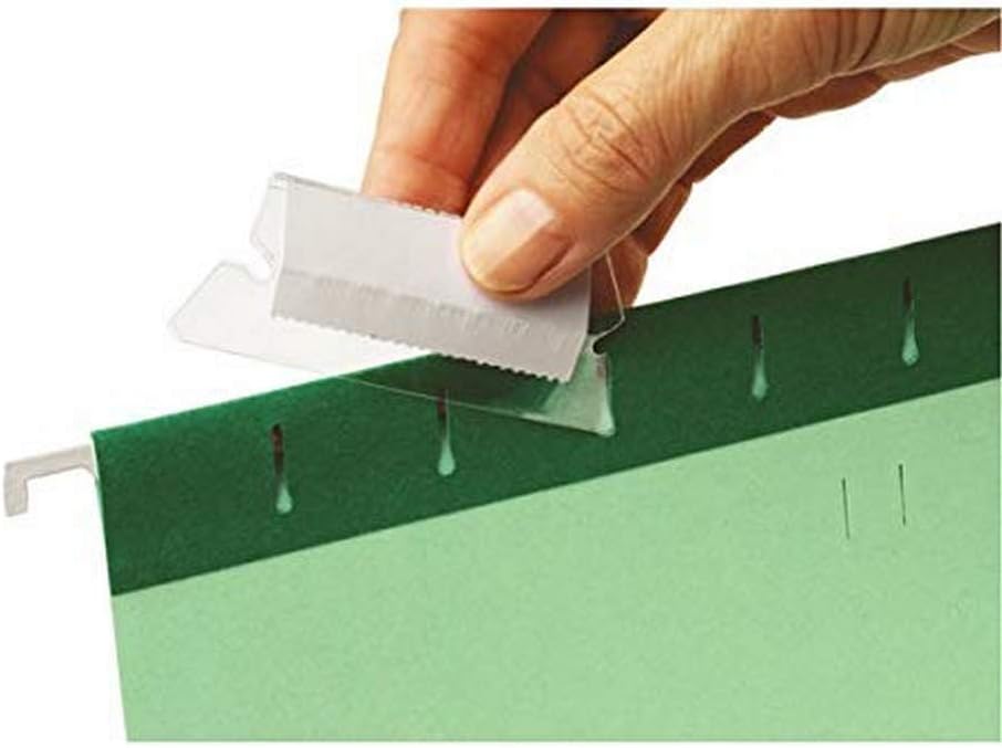 Rexel Tabs and Labels for Rexel Classic Suspension Files, ClearWhite, Pack of 25, 2115596