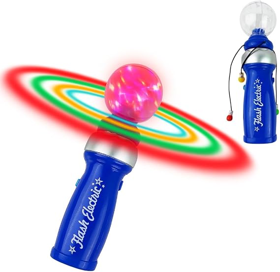 ArtCreativity Light Up Galaxy Spinner Wand, 8 Inch Spinning Light Up Toy for Kids with LED Effects, Batteries Included, Fun Gift for Boys & Girls, Birthday Party Favor, Carnival Prize, Blue