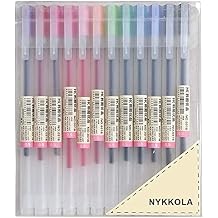 NYKKOLA Premium Gel Ink Pen 12 Packs Fine Point Pens Ballpoint Pen for Japanese Office School Stationery Supply 0.5mm Fine Tip
