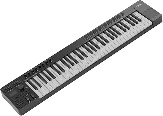 NUX NTK-61 MIDI Keyboard Controller,61 Full-Size Keys,9 Faders + 8 Control Knobs, 8 Velocity-Sensitive Pads,Built-In Mouse Control Pad, Seamless Integration
