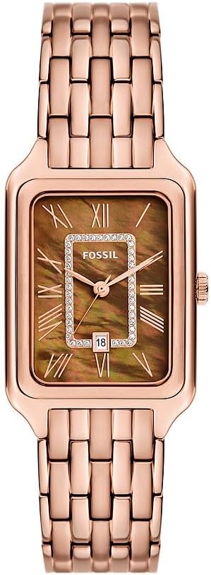 FOSSIL Raquel Women's Quartz Three Hand Movement Watch with Stainless Steel Strap