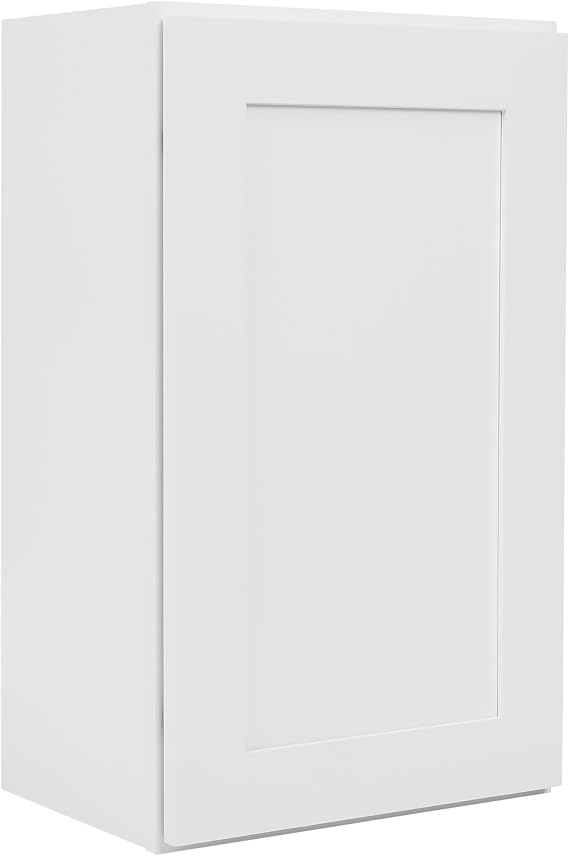 White Shaker Wall Cabinet - Ready to Assemble, Perfect for Kitchen, Laundry, and Bathroom Storage - 12" W x 30" H x 12" D