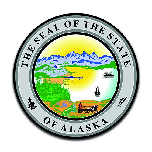 Alaska State Seal 2 Pack Vinyl Decal Sticker - Car Truck Van SUV Window Wall Cup Laptop - Two 5 Inch Decals - MKS0888