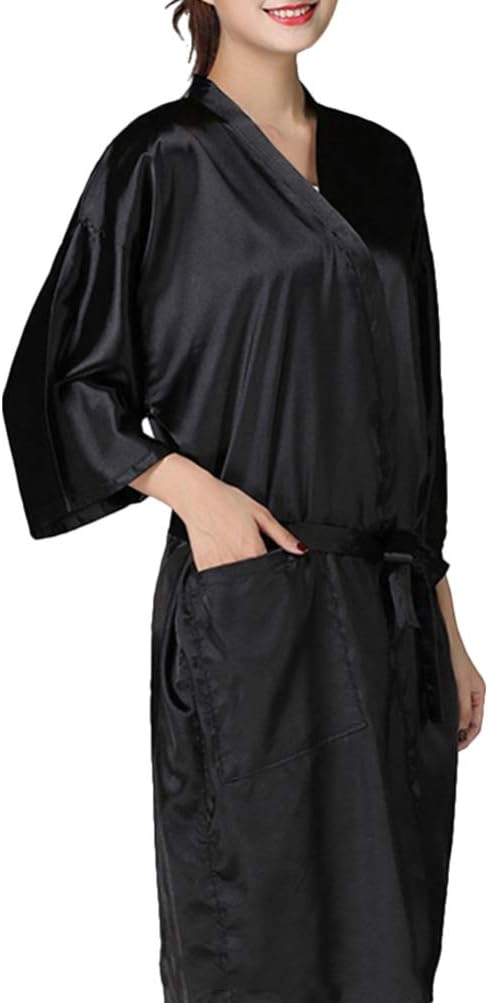 Beaupretty Salon Client Gown Robes Cape Black Hair Cutting Smocks for Hairdressing SPA