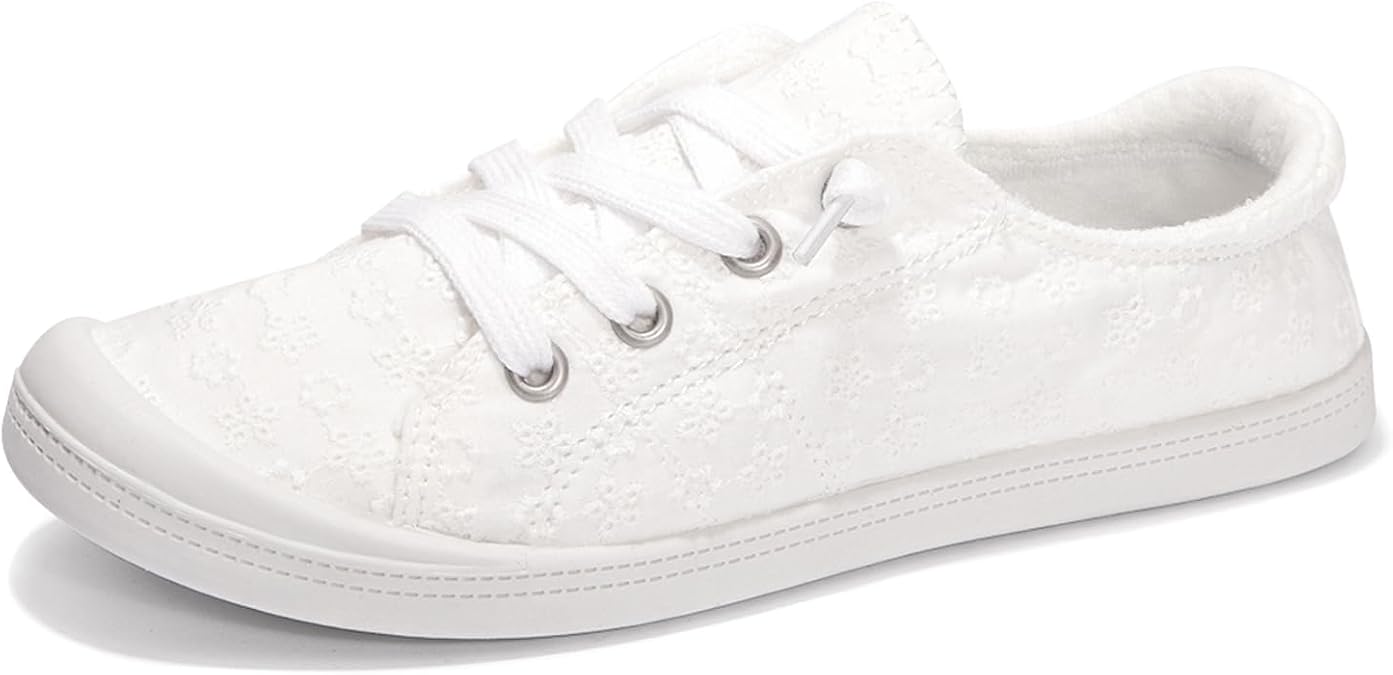 Womens Slip On Shoes, Canvas Low Top Sneakers, Casual Classic Flat Shoes