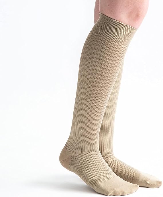Women's 20-30 mmHg Compression Trouser Socks, Ribbed Support