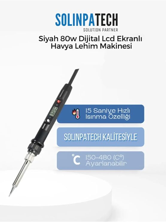 80w Dijital Lcd Ekranlı Isı Ayarlı Kalem Havya Profesyonel Kullanım Lehim Makinası