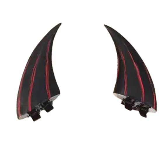 Dark Gothic Devil Horns Ghost Hairpin Edge Hair clips Skull Butterfly Bat Ear Costume Halloween Cartoon Hair Accessories (black red -1)