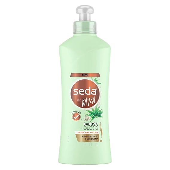 Linha Babosa + Oleos Seda - Creme para Pentear by Rayza 300 Ml - (Seda Aloe Vera + Oils Collection - Rayzas Combing Cream 10.14 Fl Oz)