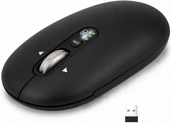 Kablosuz Bluetooth Fare,İnce Çakıl Çoklu Cihaz Küçük Seyahat Fare,Metal 4Way Süper Kaydırma,± 3000 DPI, 8 Düğmeler,Sessiz,Taşınabilir,Hafif,Bilgisayar,Dizüstü,Tablet, Mac, iPad, PC, Telefon için Uzun