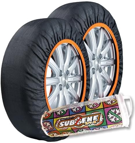 OfficialISSE-manufactured SUBENEISSE Fabric Tire Chains, Snow Socks, Chain Regulation Compliant, for Light Vehicles, Youth-oriented XL70