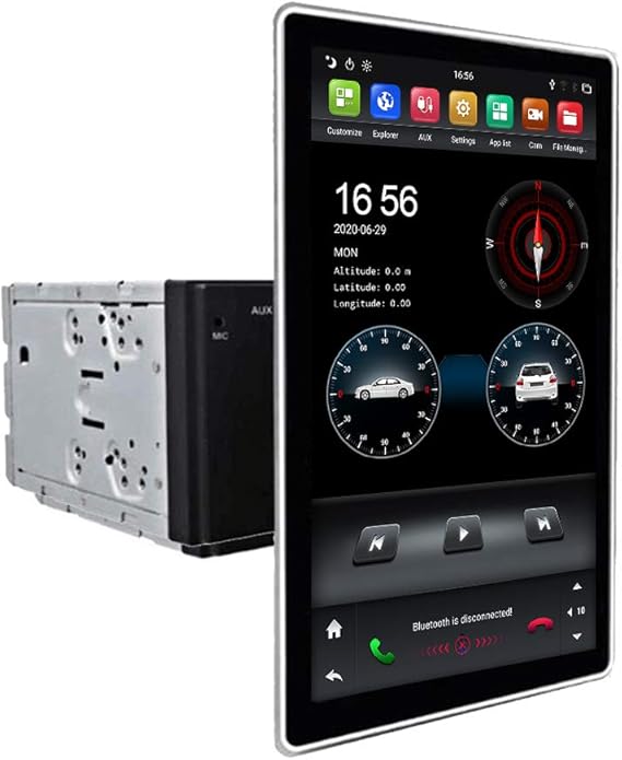 Universal 12.8 Inch IPS Tesla Style 2 Din Touch Screen Android 9.0 Car Stereo Radio in Dash Head Unit 4G RAM 32G ROM 1920x1080 Resolution Navigation Bluetooth Multimedia Player SWC