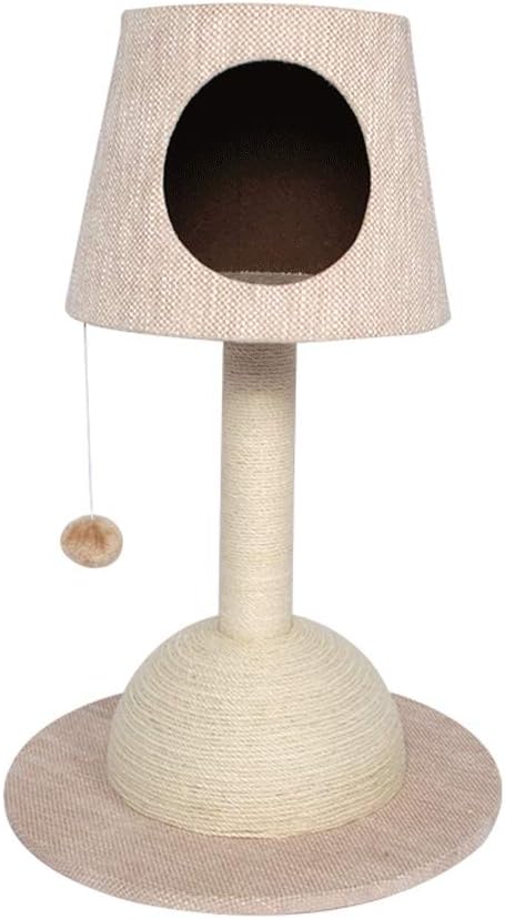 Cat Climbing Frame Table Lamp Nest Cat Tree Integrated Cat Grab Post Solid Wood Luxury Cat Bucket Cat Tree Cat Tower Condos Beige
