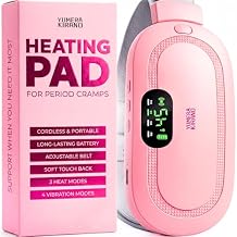 Heating Pad for Period Cramps FSA-HSA Eligible Cordless Portable Electric Wearable Heating Belt with Massage USB Rechargeable Heat Wrap for Menstrual Pain Relief, Back, Abdomen, PMS