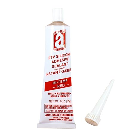AST-RTV 27035 Hi-Temp Red 100% Silicone Adhesive/Sealant/Instant Gasket, 3 oz. Metal Tube