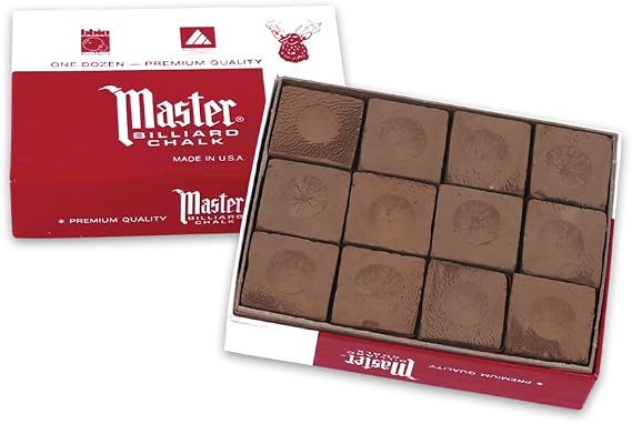 Master Billiard/Pool Cue Chalk Box, 12 Cubes