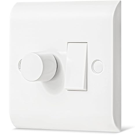 LED Dimmer and Rocker Wall Light Switch Combo, 2 Gang 2 Way Switch & Trailing Dimmer On/Off Trailing Edge Switches for LED/Halogen Bulbs/Incandescent Lights