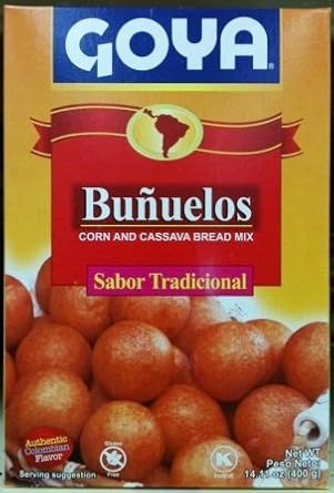 Goya Bunuelos - Corn and Cassava Bread Mix, Tender, Ready to Use, Recipes | Tender and Ready to Use, For Soups, Sides and Recipes, Pantry Staple, Wholesome Everyday Snack, Great Taste, Tasty Snack