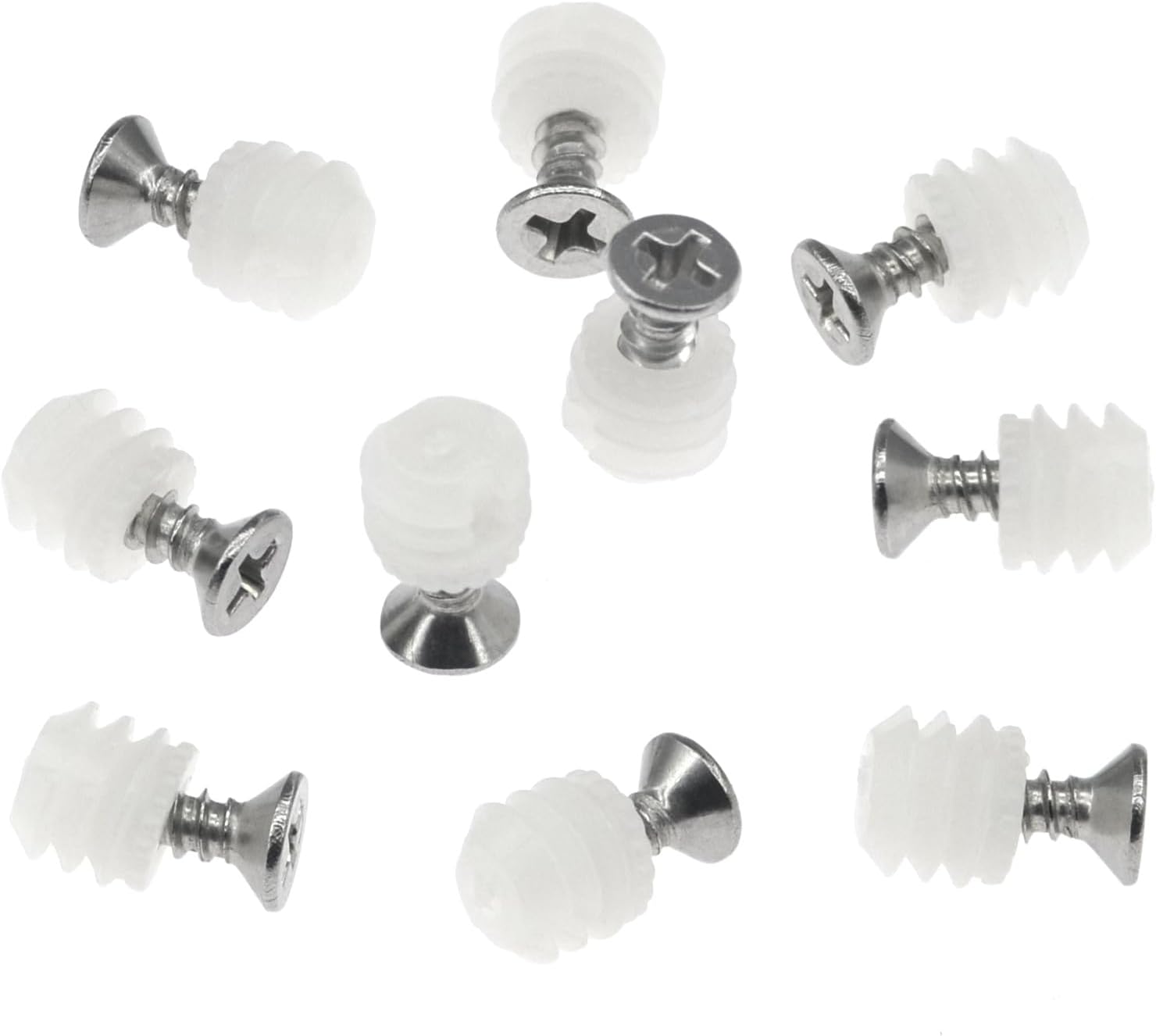 100 PCS Plastic Hinge Dowel Inserts with Screws,Hinge Expansion Dowels