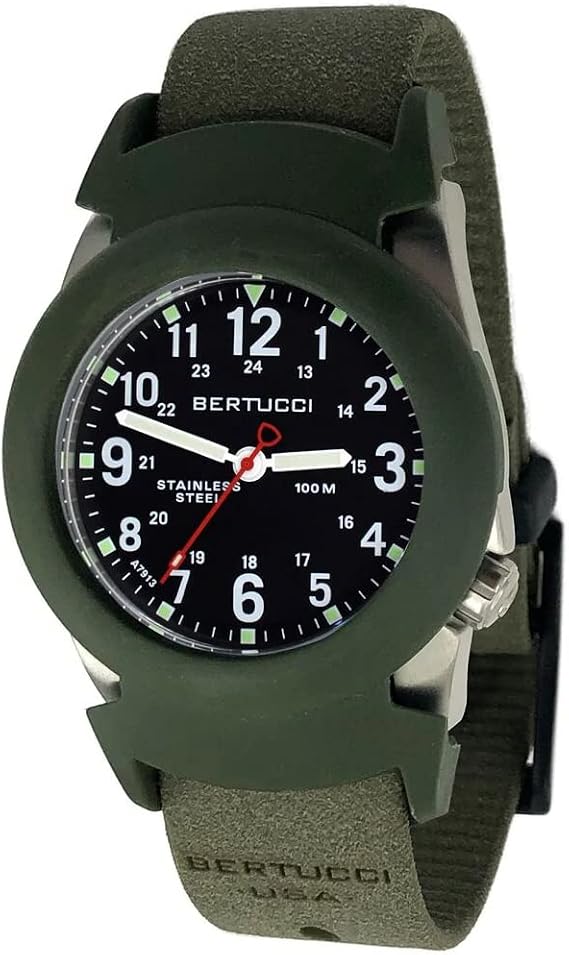 BERTUCCI A-2S Construction King Watch | Black Dial | Foliage Tridura Band + Pro-Guard, black