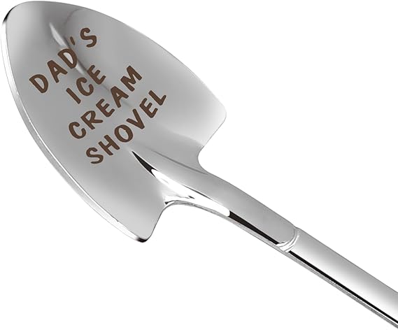 Dad Gifts - Gifts for dad from Daughter. Stocking Stuffers for men Christmas Gift White Elephant Gifts for dad for Ice Cream Lovers, dad birthday Gifts Funny Engraved Stainless Steel Shovel