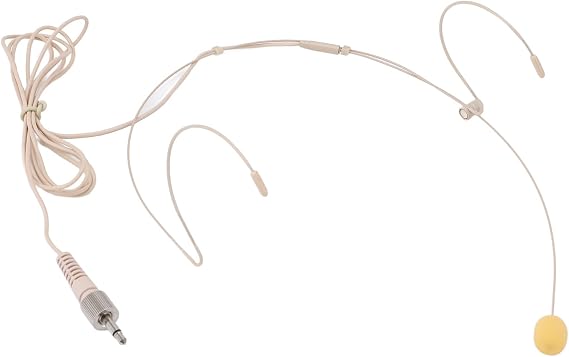 Headset Microphone, Headworn Double Over Ear Earset Mic with 3.5mm Plug, Clear Sound Lightweight Portable for Stage Performance, Broadcasting and Lecturing