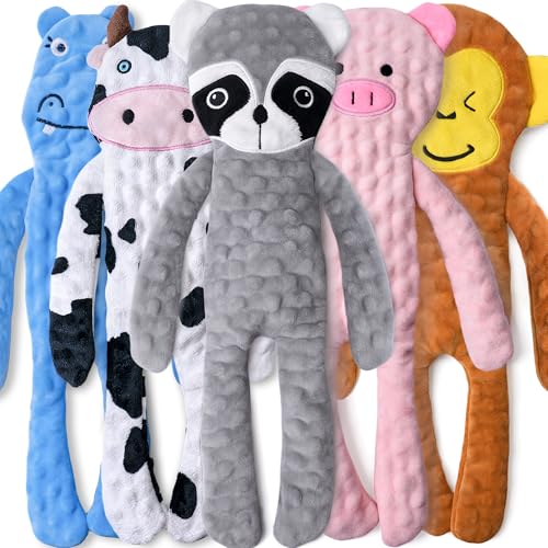 SHARLOVY Large No Stuffing Dog Toys Squeaky 5 Pack